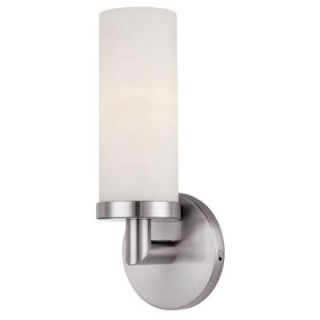 Access Lighting Aqueous 1 Light Brushed Steel Wall Fixture with Opal Glass Shade 20441 BS/OPL