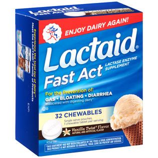 Lactaid Fast Act Chewable Tablets Vanilla Twist Flavor Lactase Enzyme