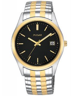 Pulsar Mens Two Tone Stainless Steel Stainless Steel Expansion