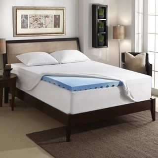 Bodipedic 3 inch Gel Memory Foam Wave Mattress Topper with Cover