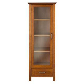 Elegant Home Fashions Aida 48 1/2 in. H x 17. in W x 13 1/2 in. D Linen Cabinet in Oil Oak HDT543