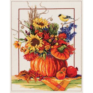 Flowers In Tall Vase Counted Cross Stitch Kit 12X14