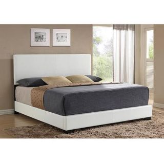 Ireland King Faux Leather Bed, White