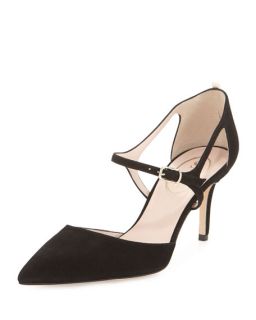 SJP by Sarah Jessica Parker Phoebe Suede Buckle Pump, Black