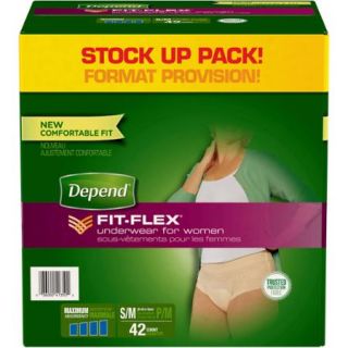 Depend Incontinence Underwear for Women, Maximum Absorbency, S/M (Choose Your Count)