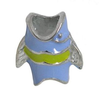 De Buman Sterling Silver Enamel Fish Charm Bead