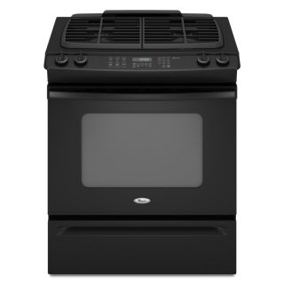 Whirlpool 4.5 cu ft Self Cleaning Slide In Convection Gas Range (Black) (Common 30 in; Actual 29.875 in)