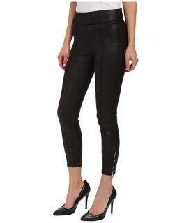 7 For All Mankind Seamed Leggings W Ankle Zips In Black Leather Like