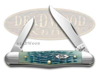 CASE XX Jigged Blue Lagoon Bone Half Whittler Stainless Pocket Knife Knives