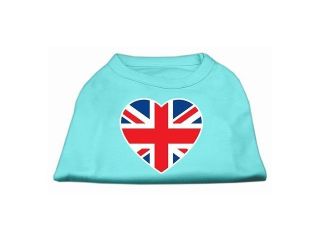 Mirage Pet Products 51 137 MDAQ British Flag Heart Screen Print Shirt Aqua Med   12