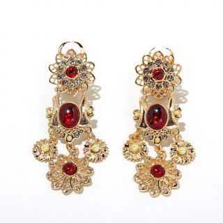 R.J. Graziano "Rouge Royal" Goldtone Floral Drop Earrings   7924620