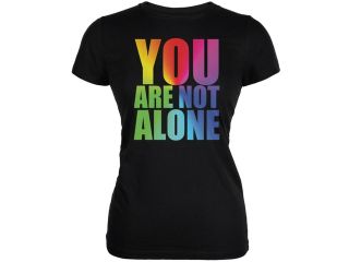 You Are Not Alone LGBT Bruce Jenner Black Juniors Soft T Shirt