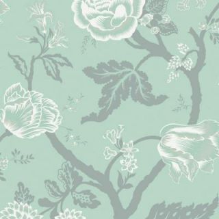 The Wallpaper Company 8 in. x 10 in. Sea Breeze Large Floral Trail Wallpaper Sample WC1282627S