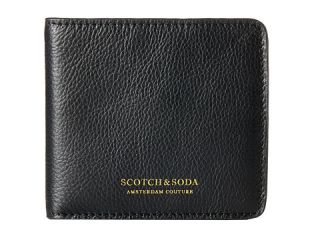 Scotch & Soda Leather Wallet with Zip and Pocket in Back Black