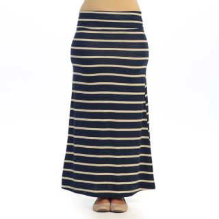 DownEast Basics Womens Peach Striped Diagonal Stripe Maxi Skirt