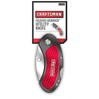 Craftsman 2.25 Blade Folding Lock Back Utility Knife with Red Handle