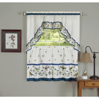 Traditional Bird Pattern Curtain Tier Set   17439744  