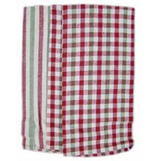 Textiles Plus Inc. Plain Weave Checker & Stripe Kitchen Towel (Set of 4)