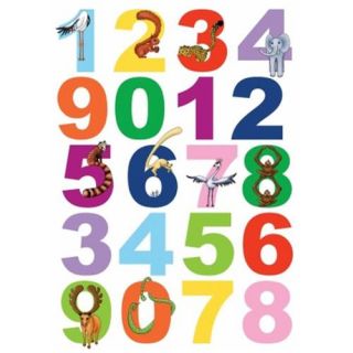 Spirit 350 0100 25 1/2'' x 33 1/2'' Peel and Stick Numbers European Wall Decals