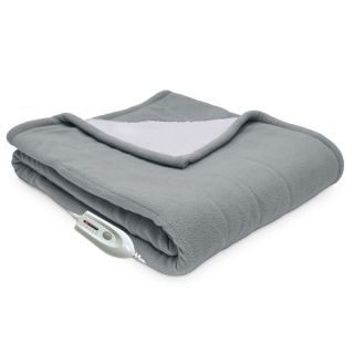 Serta Heated Electric Microfleece and Sherpa Reversible Throw with