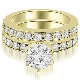 AMCOR 1.30 Cttw Round Cut 18K Yellow Gold Diamond Bridal Set