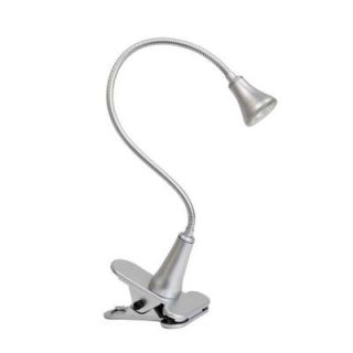 Simple Designs 20.82 in. Silver Gooseneck LED Clip Desk Lamp LD2015 SLV