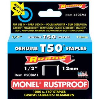 Arrow Fastener Co. 508M1 1/2" T50 Monel Staples