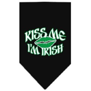 Mirage Pet Products 66 45 LGBK Kiss me Im irish Screen Print Bandana Black Large