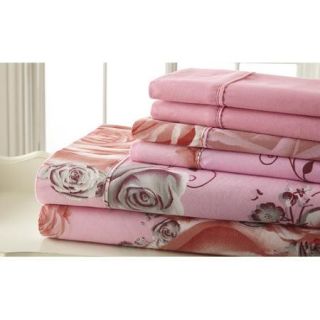 Spirit Linen Palazzo Home Sheet Set in Pink & Gray