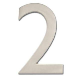 Architectural Mailboxes 5 in. Satin Nickel Floating House Number 2 3585SN 2