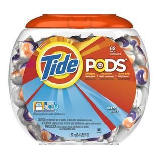 Tide  PODS Detergent, Ocean Mist, 62 pk