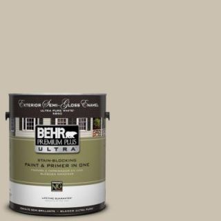 BEHR Premium Plus Ultra 1 Gal. #UL170 8 Washed Khaki Semi Gloss Enamel Exterior Paint 585001