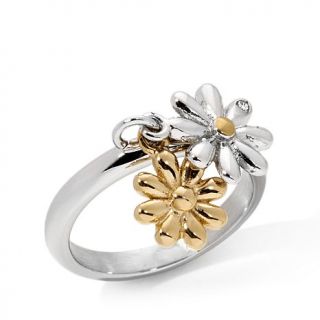 Emma Skye Jewelry Designs 2 Tone Daisy Charm Stainless Steel Ring   7661188