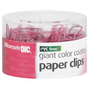 OIC  Paper Clips, Giant Color Coated, 80 clips