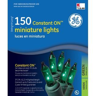 GE 150 Constant ON™ Miniature Christmas Light Set   Green