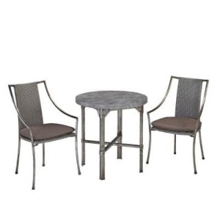 Home Styles Urban Aged Metal 3 Piece Outdoor Dining Set with 30 in. D Table 5670 349