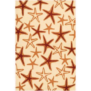 Beachfront Starfish Ivory/Coral Indoor/Outdoor Area Rug by Couristan