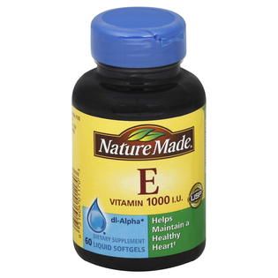 Nature Made Vitamin E, 1000 IU, Liquid Softgels, 60 softgels   Health