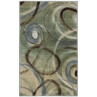 Mohawk Home Orbiting Green Rectangular Indoor Tufted Throw Rug (Common 2 x 3; Actual 24 in W x 40 in L x 0.5 ft Dia)