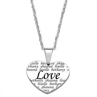 Everscribe Engraved Name "Love" Heart Shaped Stainless Steel Pendant with 20" R   7505005