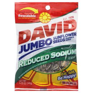 David  Sunflower Seeds, Jumbo, Reduced Sodium, 5.25 oz (149 g)