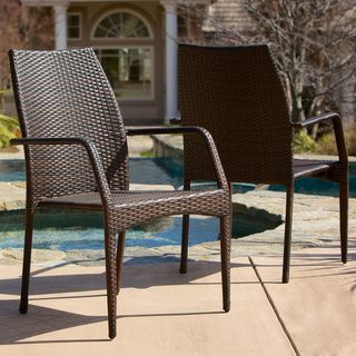 Christopher Knight Home Canoga Outdoor Wicker Chairs (Set of 2
