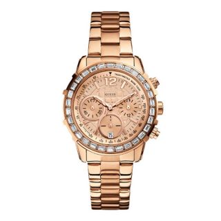 Guess Womens W0016L5 Sports Rose Gold Chronograph Watch   16051008