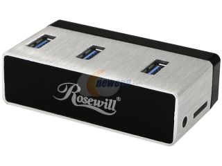 Open Box Rosewill RHB 410   Aluminum Mini USB 3.0 3 Port Hub Plus 2.5" SATA 6G Enclosure Adapter