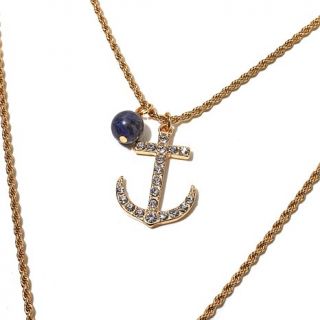Nancy LeWinter "Anchor in Style" Goldtone Bead, Anchor and Tassel Drop Adjustab   8074785