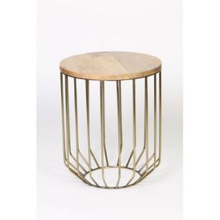 Prima Wire Frame Accent Table   Antique Brass