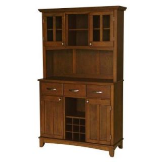 Home Styles Three Drawer 44 in. W Cherry Buffet with Cherry Wood Top and Hutch 5100 0072 72