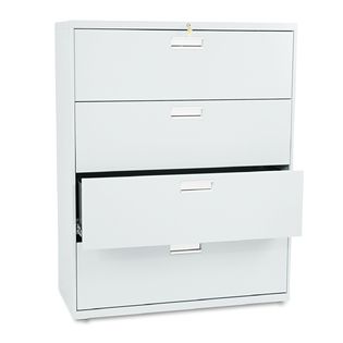 HON 600 Series Four Drawer Lateral File, 42w x19 1/4d, Light Gray