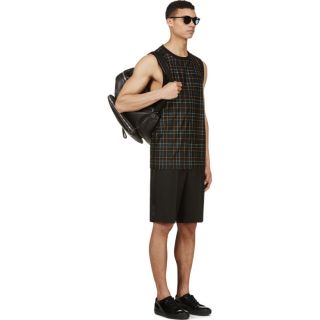 Sauvage Black Plaid Tank Top