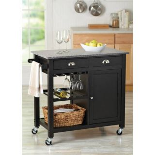 Better Homes and Gardens Deluxe Kitchen Island, Black